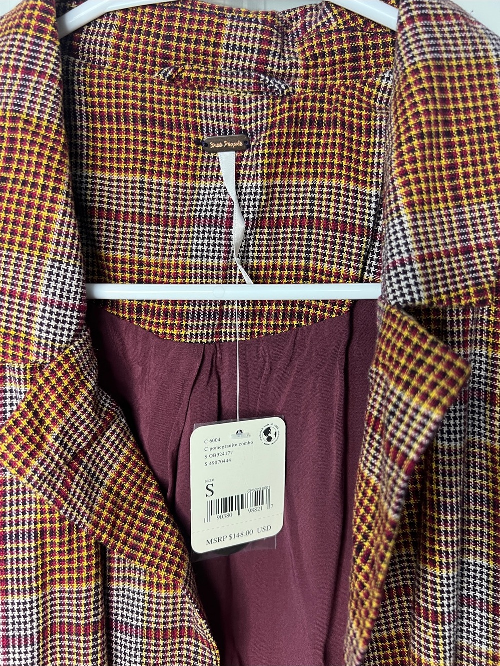 Free People Plaid Blazer Jacket in Rust Plaid - Women - Picture 5 of 6
